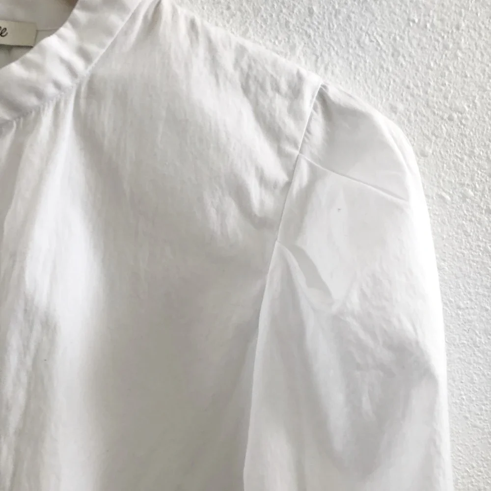 MADEWELL Paulina Cotton Poplin Band Collar Button-Up Shirt Size Medium - Picture 6 of 9